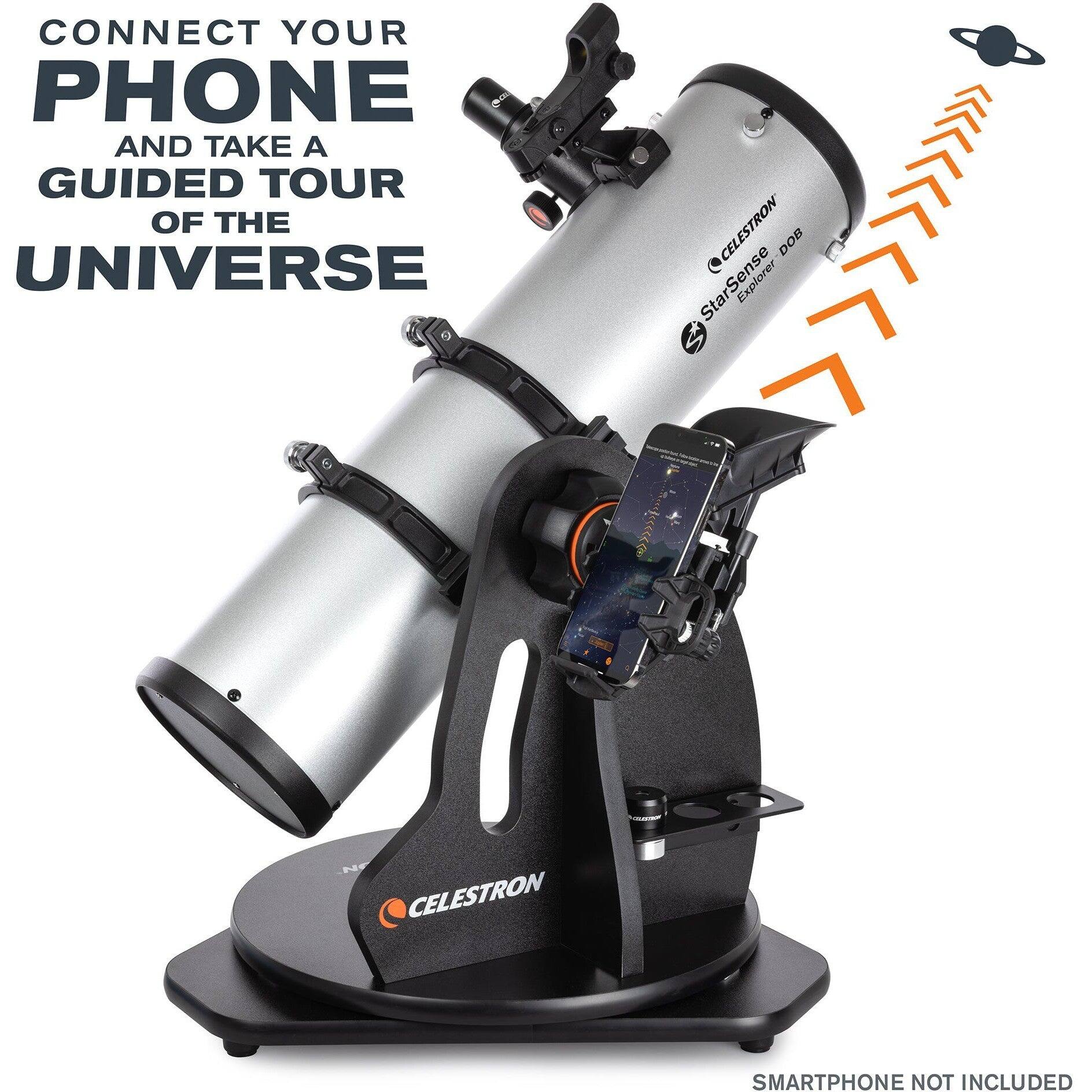 CONNECT YOUR PHONE AND TAKE A GUIDED TOUR OF THE UNIVERSE  
CELESTRON DOB StarSense Explorer  
SMARTPHONE NOT INCLUDED