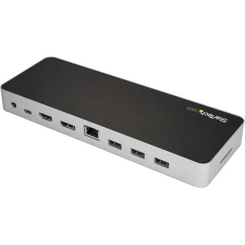 Front. Startech - Dual Monitor USB C Dock - Dual 4K Laptop Docking Station - DP / HDMI - Windows / Mac - USB 3.0 SD Card Reader - 60W Powe.