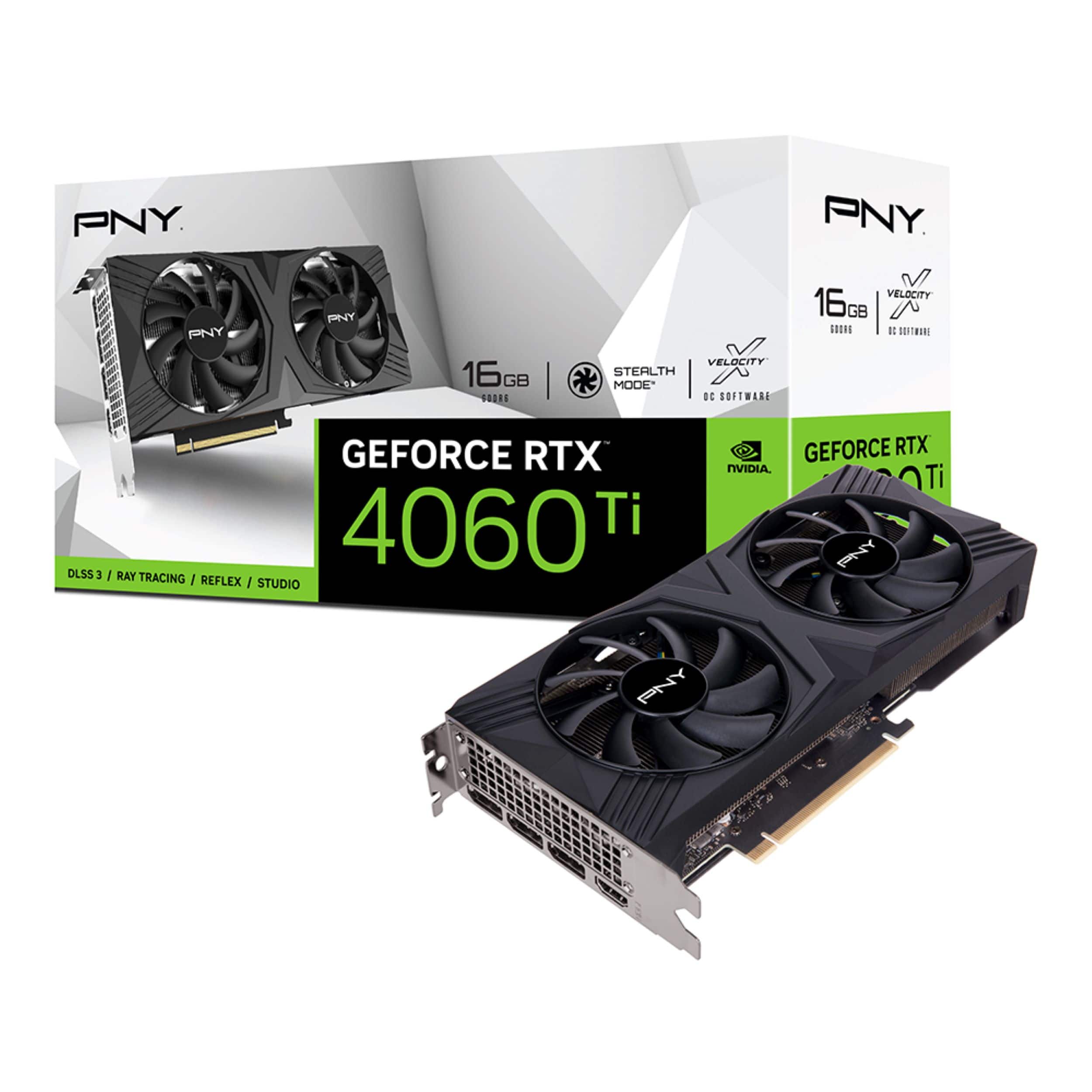 Front Zoom. PNY - NVIDIA GeForce RTX 4060 Ti 16GB GDDR6 PCIe Gen 4 x16 Graphics Card with Dual Fan - Black.