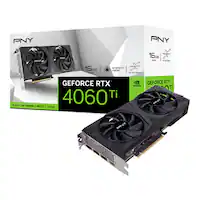 PNY - NVIDIA GeForce RTX 4060 Ti 16GB GDDR6 PCIe Gen 4 x16 Graphics Card with Dual Fan - Black - Front_Zoom