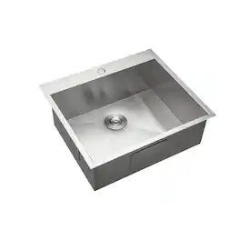 Lordear - 25"x22"x9" Topmount Sinks 16 Gauge Single Bowl Kitchen Sink - Stainless Steel