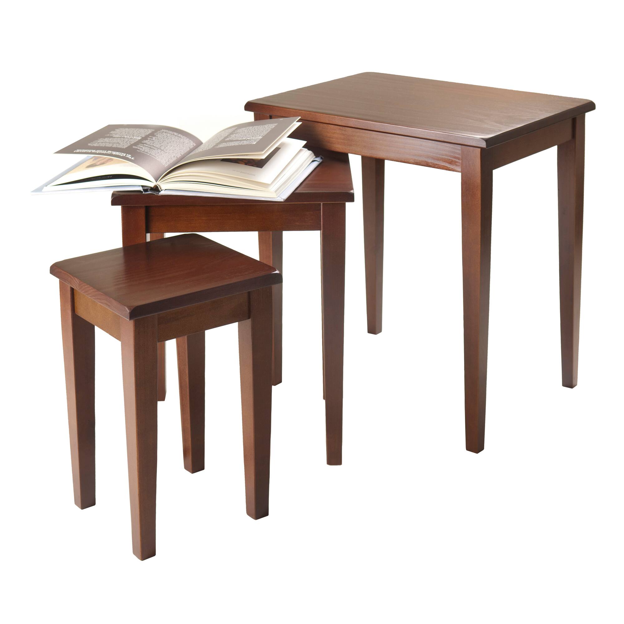Alt View 3. Winsome Wood - Regalia 3-Pc Nesting Table Set - Walnut.