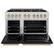 Left. ZLINE - 48 in. Wide 8 Burner Autograph 6.7 cu. ft. Freestanding Classic Double Oven Dual Fuel Range w/ Black & Bronze Accents - Black Matte.