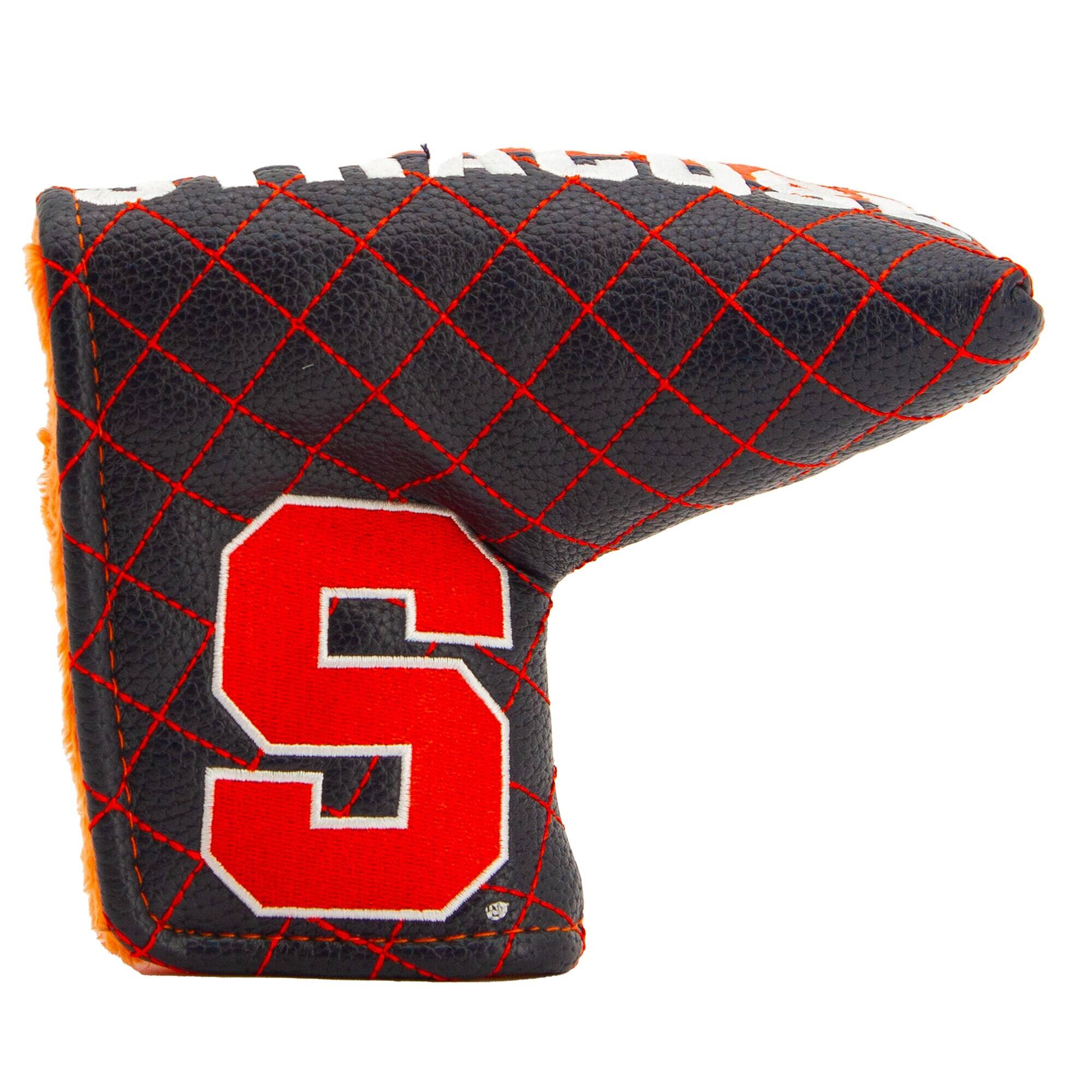 Front. Team Golf - Syracuse Orange Quilted Blade Putter Cover - Multicolor.