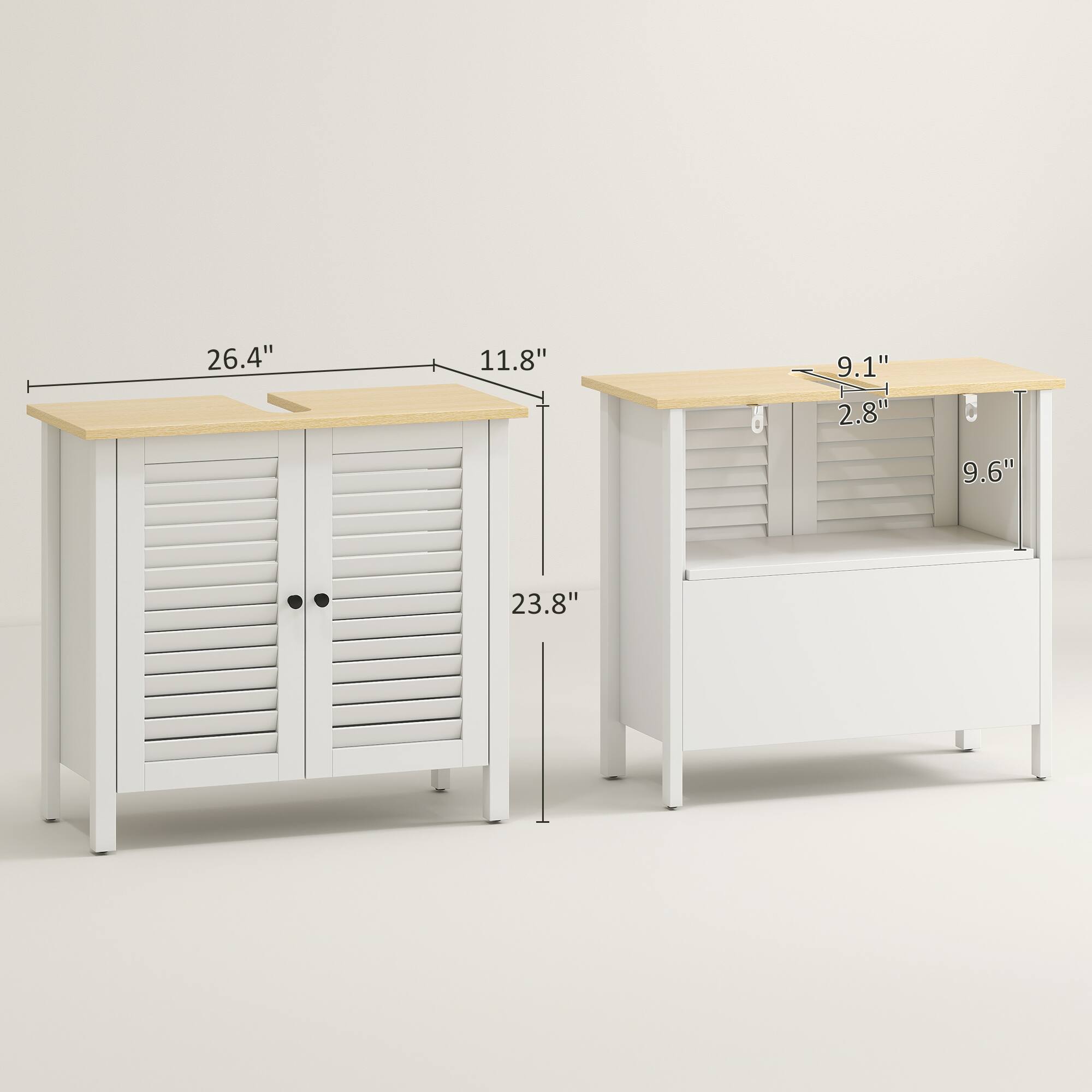 26.4", 11.8", 9.1", 2.8", 9.6", 23.8"