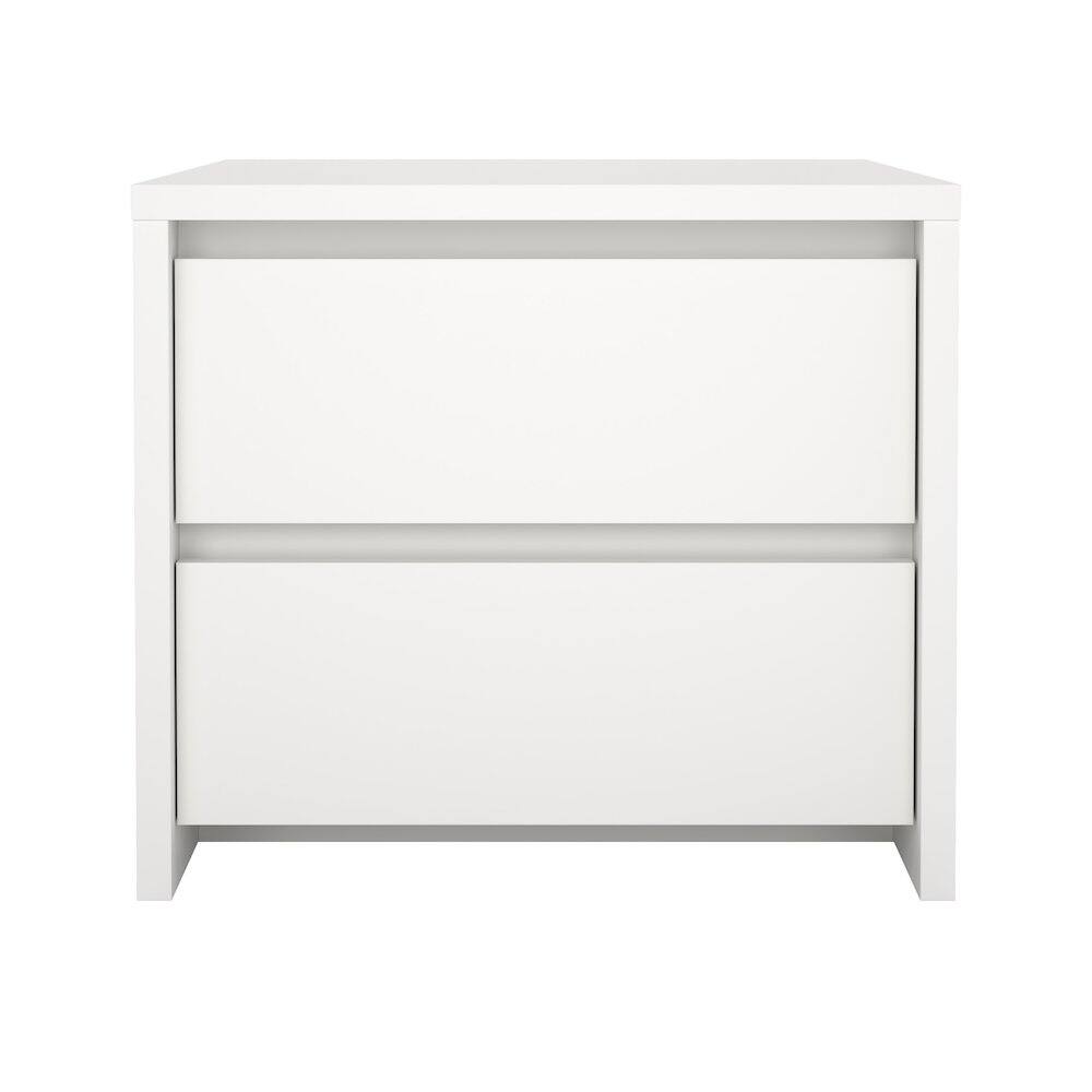 Left. Tvilum - Next 17-Inch Tall 2-Drawer Nightstand End Table - White.