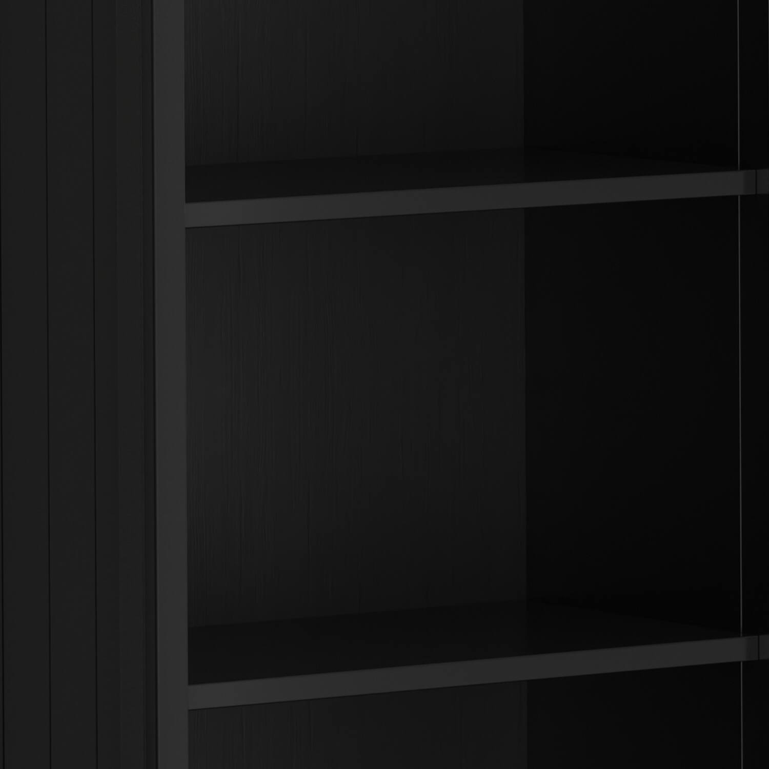 Alt View 5. Simpli Home - Acadian SOLID WOOD 72 inch x 26 inch Transitional 5 Shelf Bookcase in Black - Black.