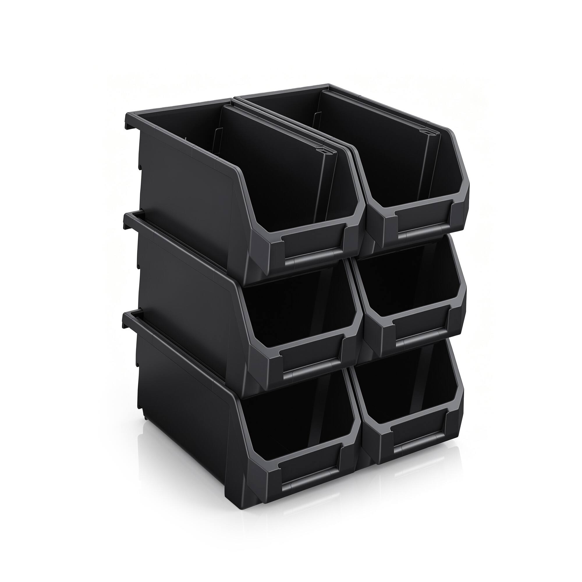 Angle. Sorbus - Sorbus Medium Open Front Stackable Clothing Storage Bin – Closet & Wardrobe Organizer - Black.