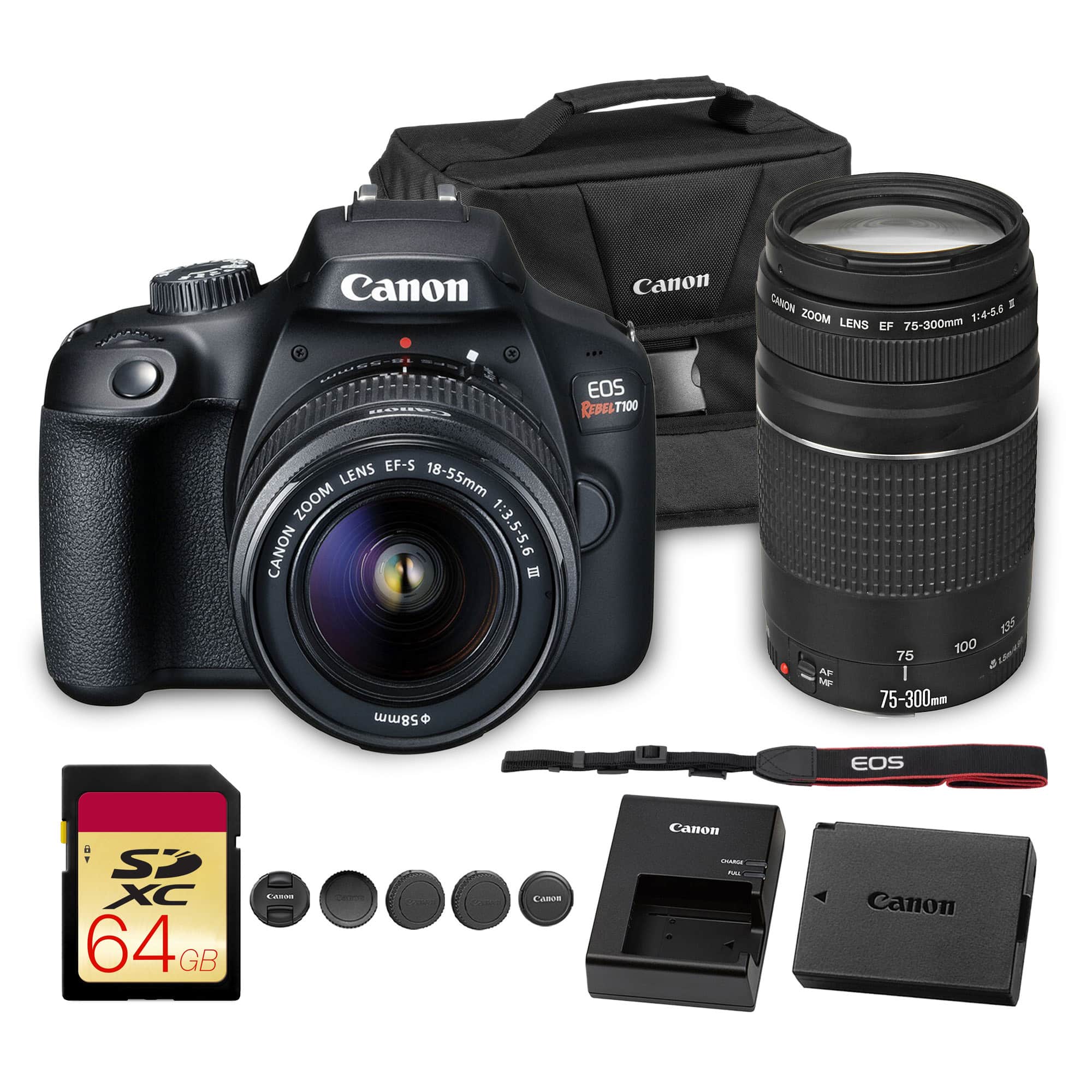Canon - EOS Rebel T100 DSLR Camera APS-C Starter Bundle price history on PriceWatchPro