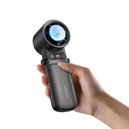 Epicka - Portable Handheld Fan with Ice Cooler - 25H Runtime, 6800mAh Personal Turbo Fan with Power Bank - Black