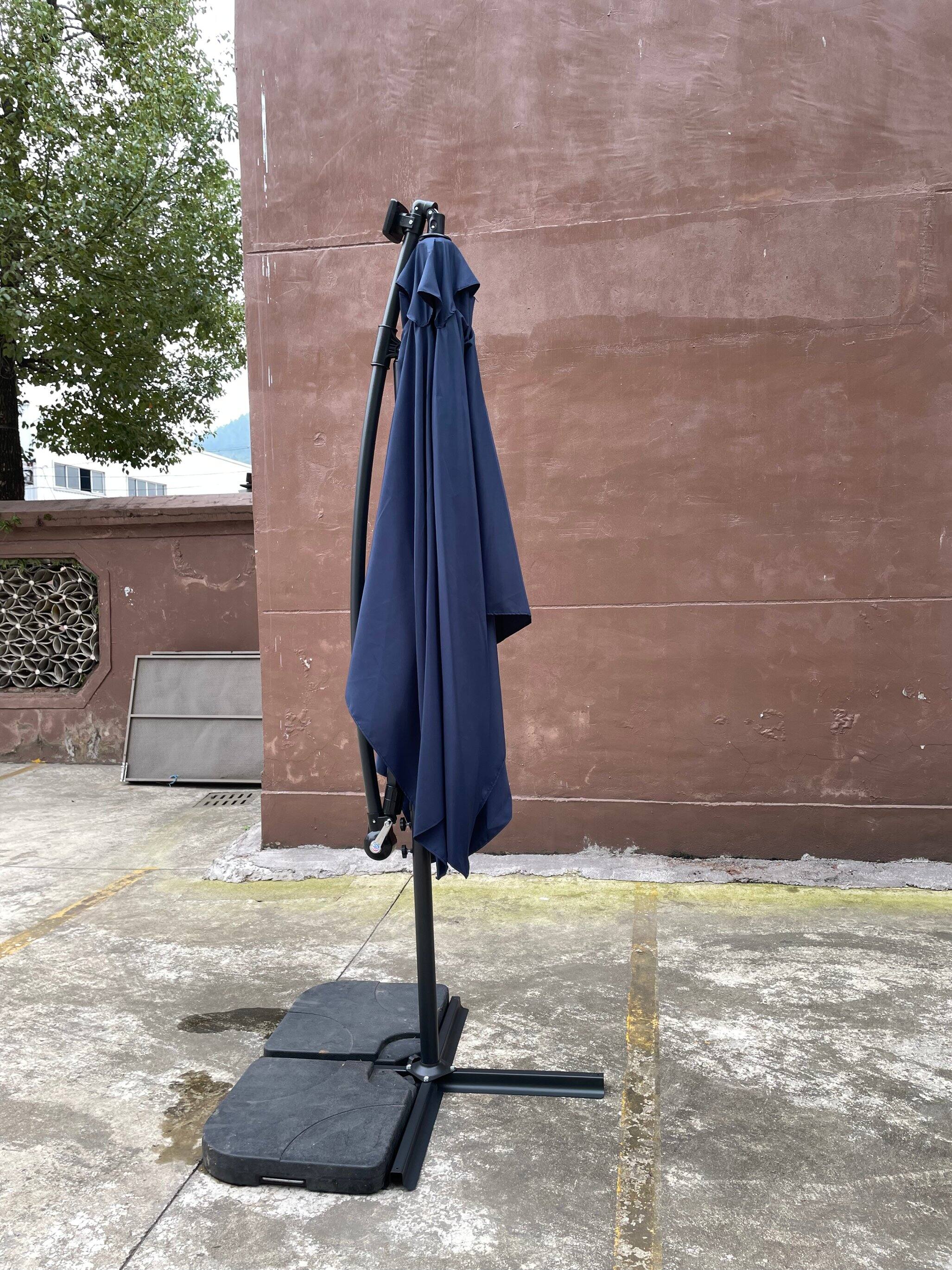 Alt View 8. Loheer - Loheer Square Solar Patio Umbrella LED Lighted Sun Shade Waterproof Market Umbrella with Crank and Cross Base.