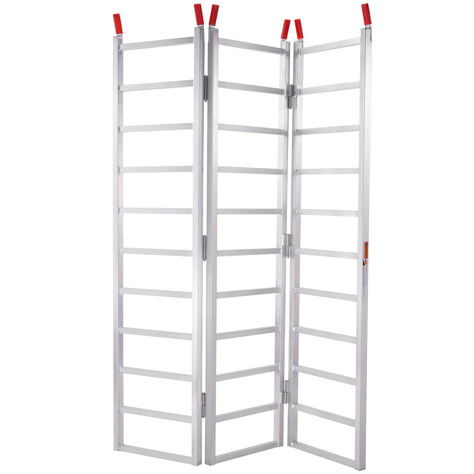 Glintex - Tri-Fold Aluminum Loading Ramp 77"x54", 1500 lbs Capacity, Foldable ATV UTV Motorcycle Truck Ramp with Safety Straps - Natural