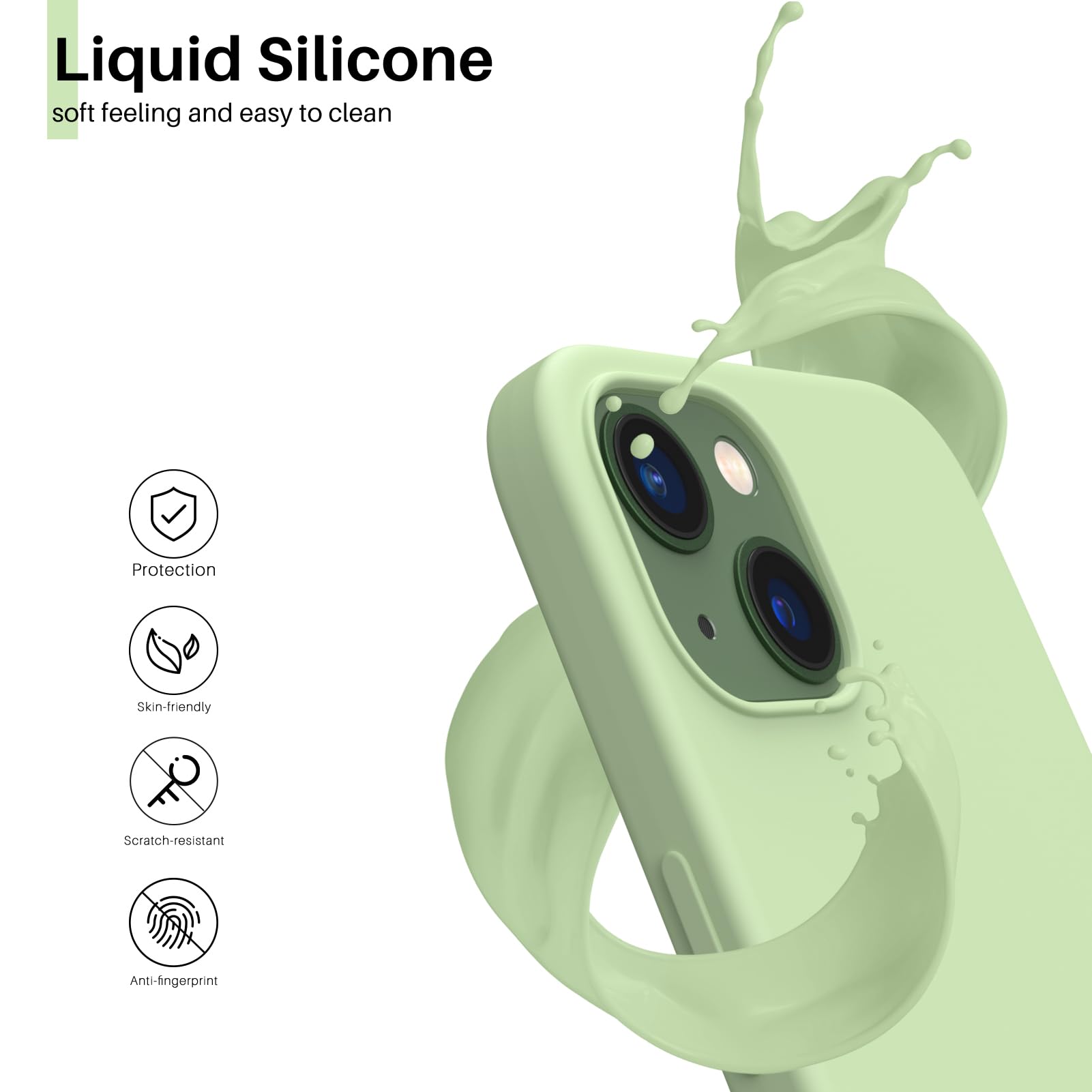 Liquid Silicone, soft feeling and easy to clean, Protection, Skin-friendly, Scratch-resistant, Anti-fingerprint