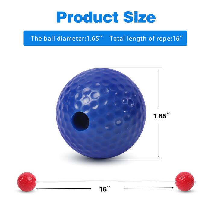 Product Size

The ball diameter: 1.65"

Total length of rope: 16"