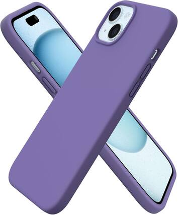 Front. Ornarto - ORNARTO Compatible with iPhone 15 Plus Case 6.7", Slim Liquid Silicone Full Covered Protective Cover-Amethyst - Amethyst.