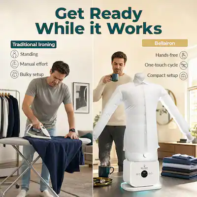 Bellairon - Original Automatic Hot Air Garment Dryer & Iron Hands-Free Wrinkle Remover for Shirts & Pants, Designed for Reliable Everyday Use Bellairon - Original Automatic Hot Air Garment Dryer & Iron Hands-Free Wrinkle Remover for Shirts & Pants, Designed for Reliable Everyday Use