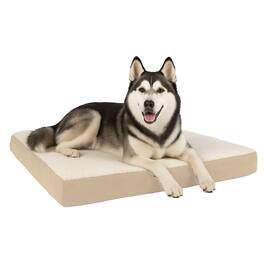 PetMaker - Orthopedic Dog Bed 2-Layer Memory Foam Crate Mat with Machine Washable Cover 44x35 Pet Bed for Large Dogs up to 100lbs - Tan