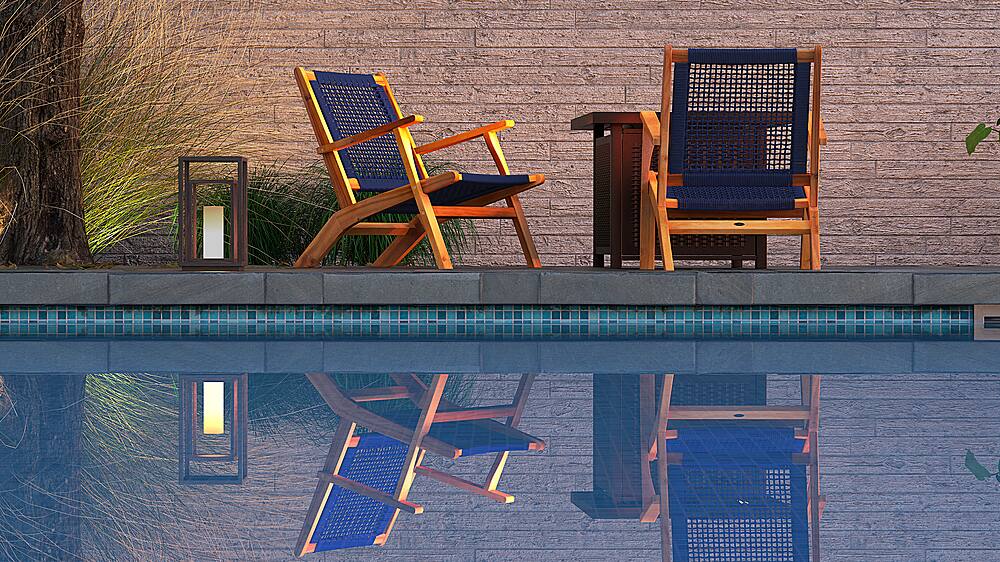 Alt View 16. Patio Sense - Vega Natural Stain Outdoor Chair - Navy.