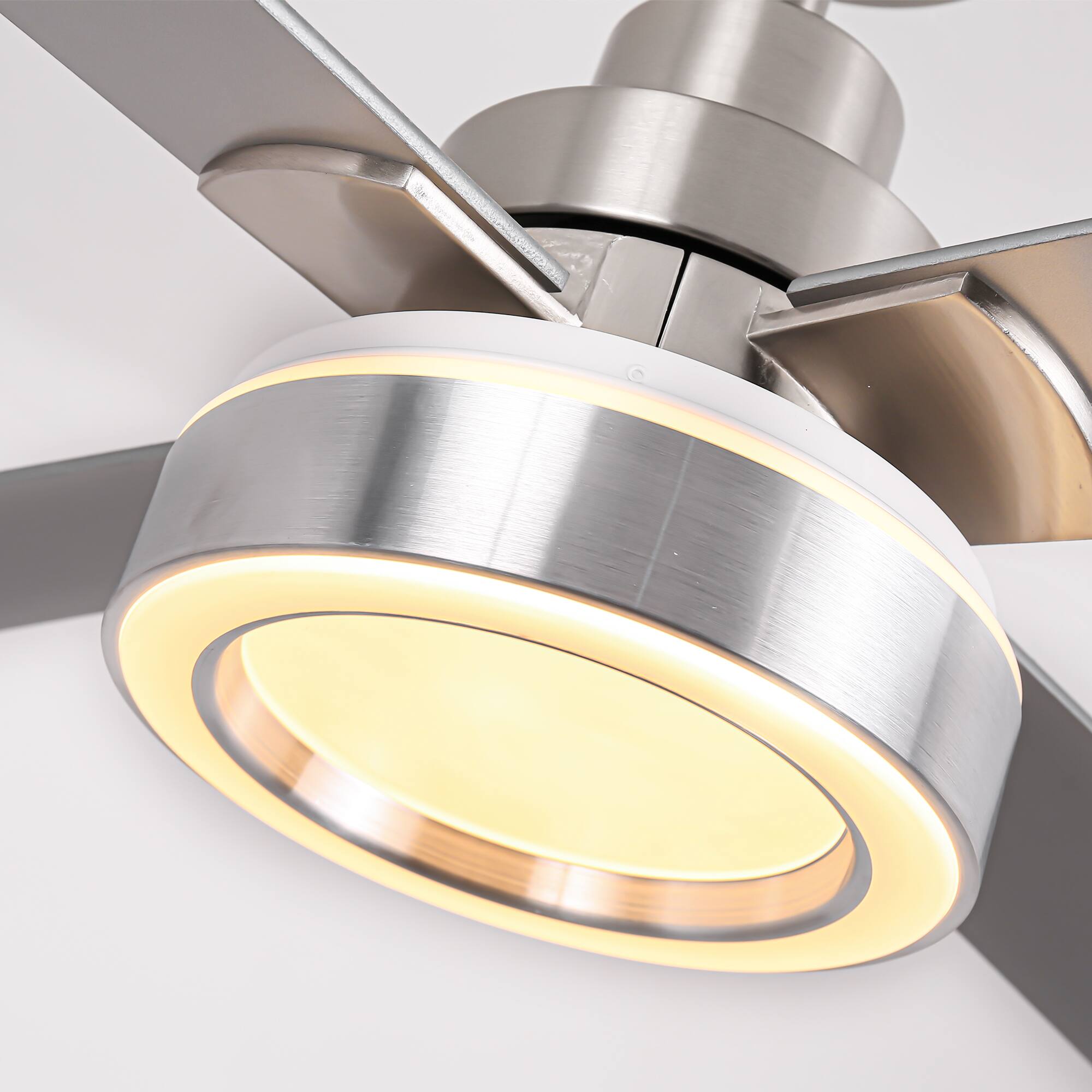 Alt View 10. Vaczon - 52" Modern Brushed Nickel LED Smart Ceiling Fan with Remote and APP Control - Nickel.