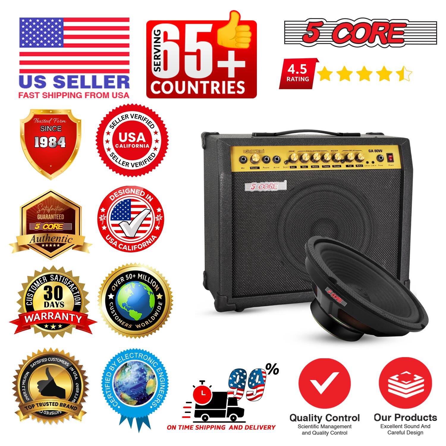 **US Seller**  
Fast Shipping from USA

**5 Core**  
Designed in USA California

**65+ Countries Served**

**4.5 Rating**

**Trusted Since 1984**

**Seller Verified USA California**

**Authentic 5 Core**

**30 Days Warranty**

**Over 50+ Million Customers Worldwide**

**Over 22 Million Satisfied Customers**

**Top Trusted Brand**

**Certified by Electronic Engineers**

**On Time Shipping and Delivery**

**Quality Control**  
Scientific Management and Quality Control

**Our Products**  
Excellent Sound and Careful Design