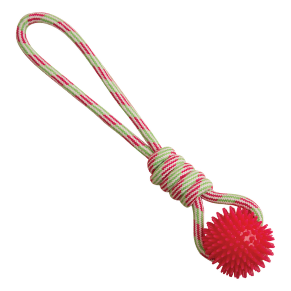 Front. KONG - Snugarooz Spike-O-Mite Rope Dog Toy in Rope Dog Toy - Red.