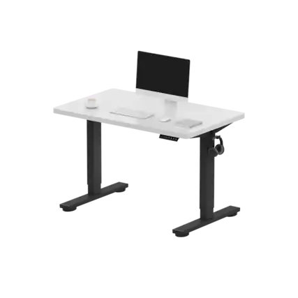 Front. FlexiSpot - FlexiSpot E2 40''W Electric Adjustable Standing Desk Chipboard, White/Black - White.