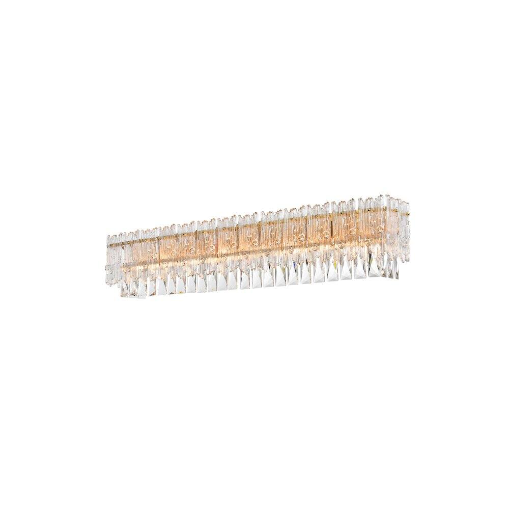 Alt View 3. Elegant Lighting - Emilia 34.5 inch Wall Sconce in Satin Gold - Satin Gold And Clear.
