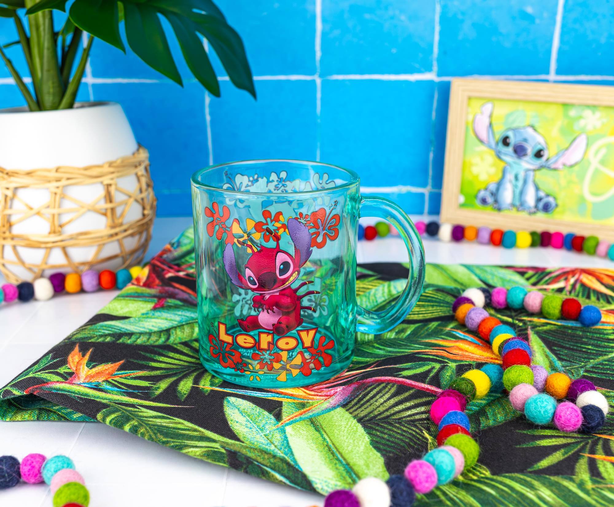 Alt View 2. Disney - Disney Lilo & Stitch Leroy Glass Mug | Holds 18 Ounces - Multi-Colored.