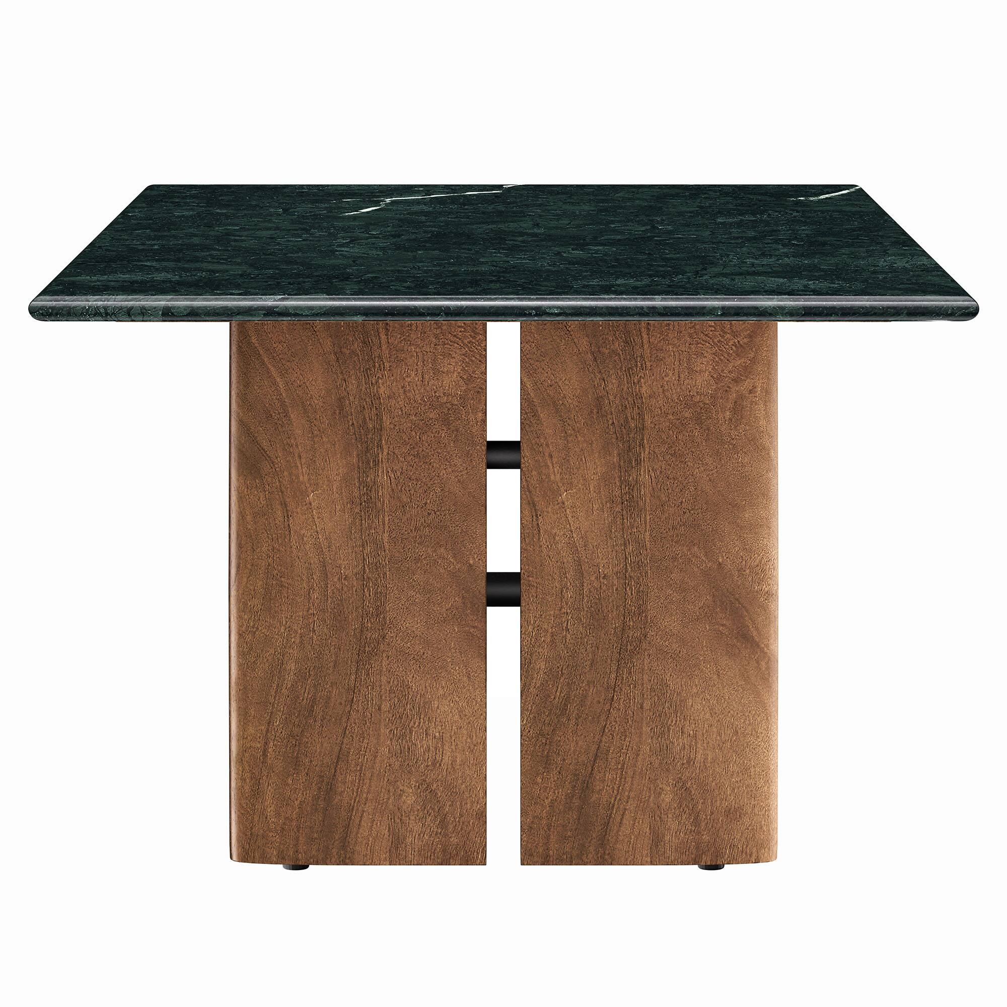 Alt View 2. Modway - Amistad Marble Coffee Table by Modway - Walnut Green Marble.