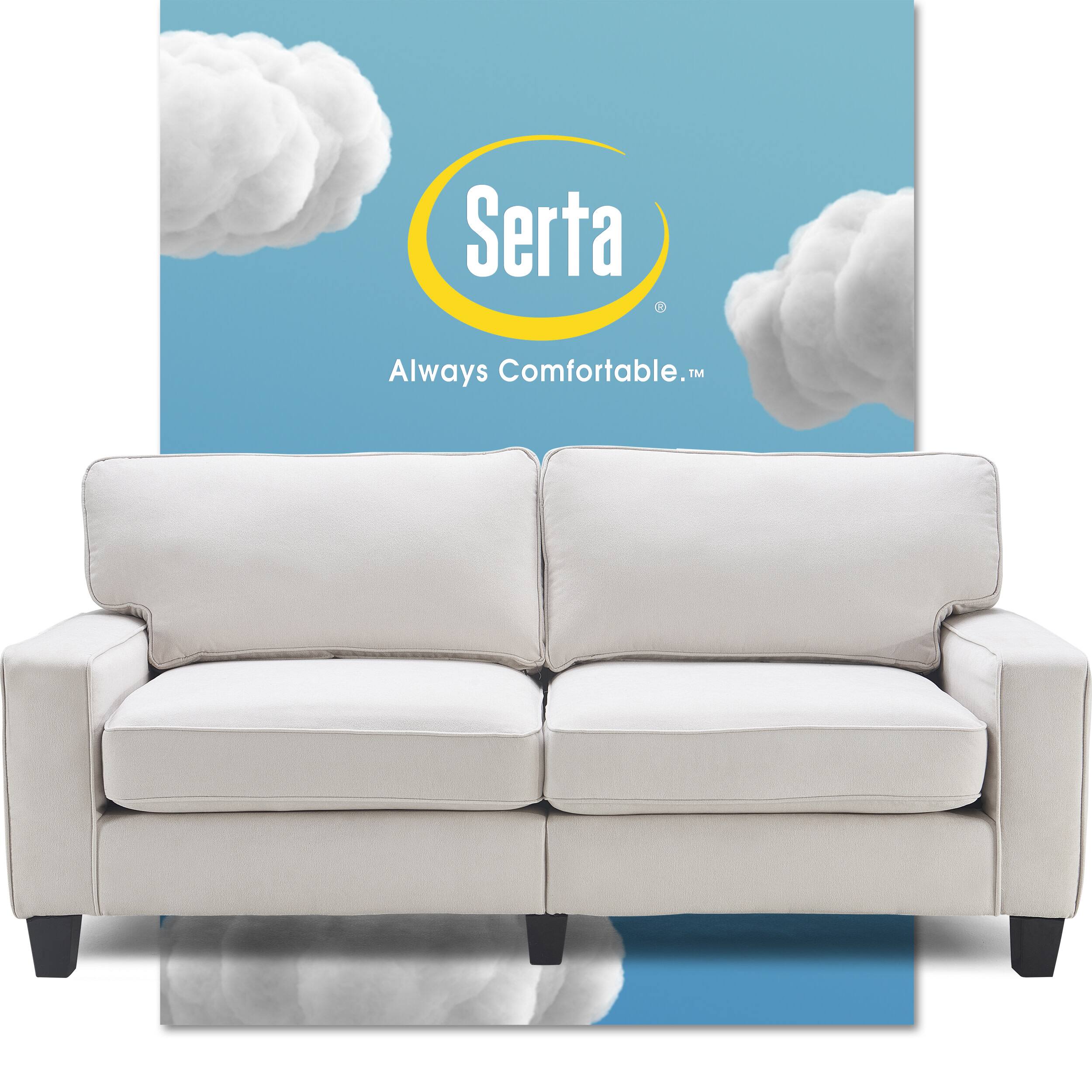 Front. Serta - Palisades Modern 3-Seat - Straight Arm - Fabric Sofa - 78" - Cream.