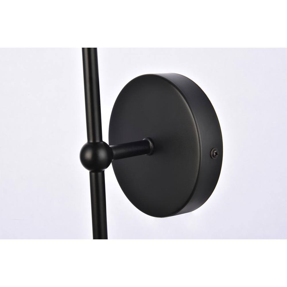 Back. Living District - Keely 1 light black wall sconce - Black.