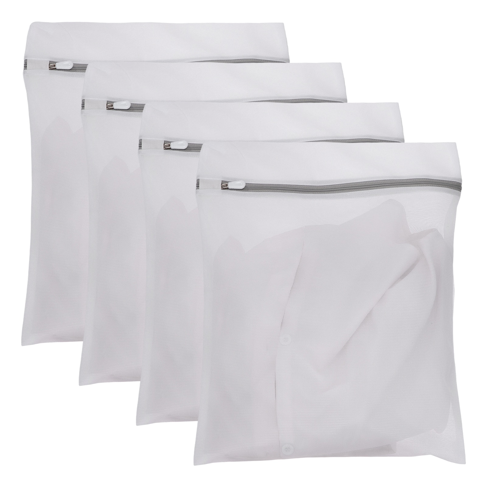 Unique Bargains - 4pcs Mesh Laundry Bags with Zipper Fine Net for Delicates 8x12 Inch for Travel Clothes, Bathroom, Dorm and Bras Socks - Gray price history on PriceWatchPro