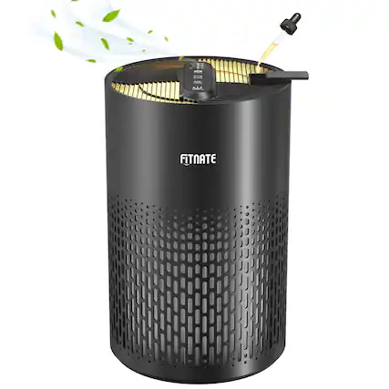 Front. Fitnate - Air Purifier with True HEPA Filter for Home Bedroom, Black - Black.