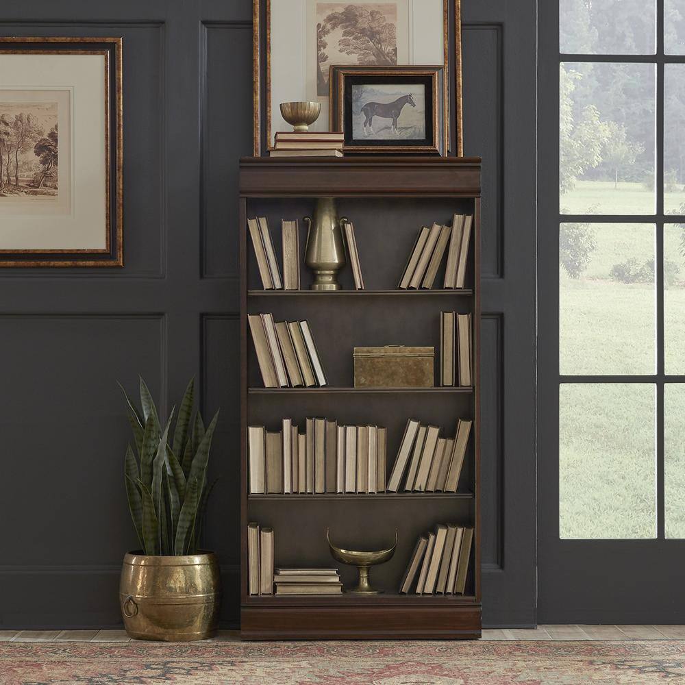 Alt View 2. Liberty Furniture Industries - Brayton Manor Jr Executive 60 Inch Bookcase (RTA) in Cognac - Brown.