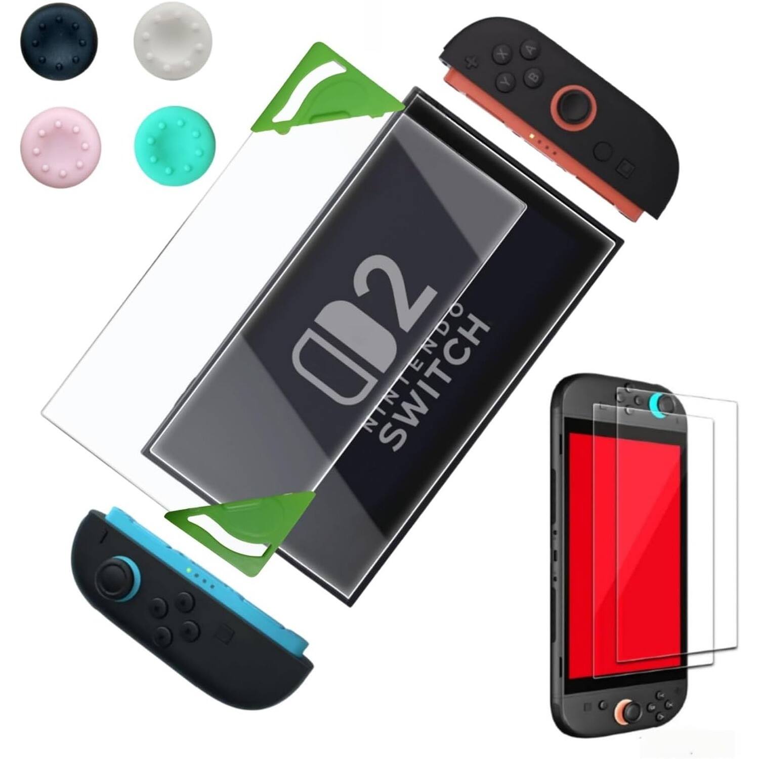 PARKER SLATER - 2 Pack Screen Protector for Nintendo Switch 2 2025, 7.9 Inch Tempered Glass, Transparent HD Clear, Anti-Scratch