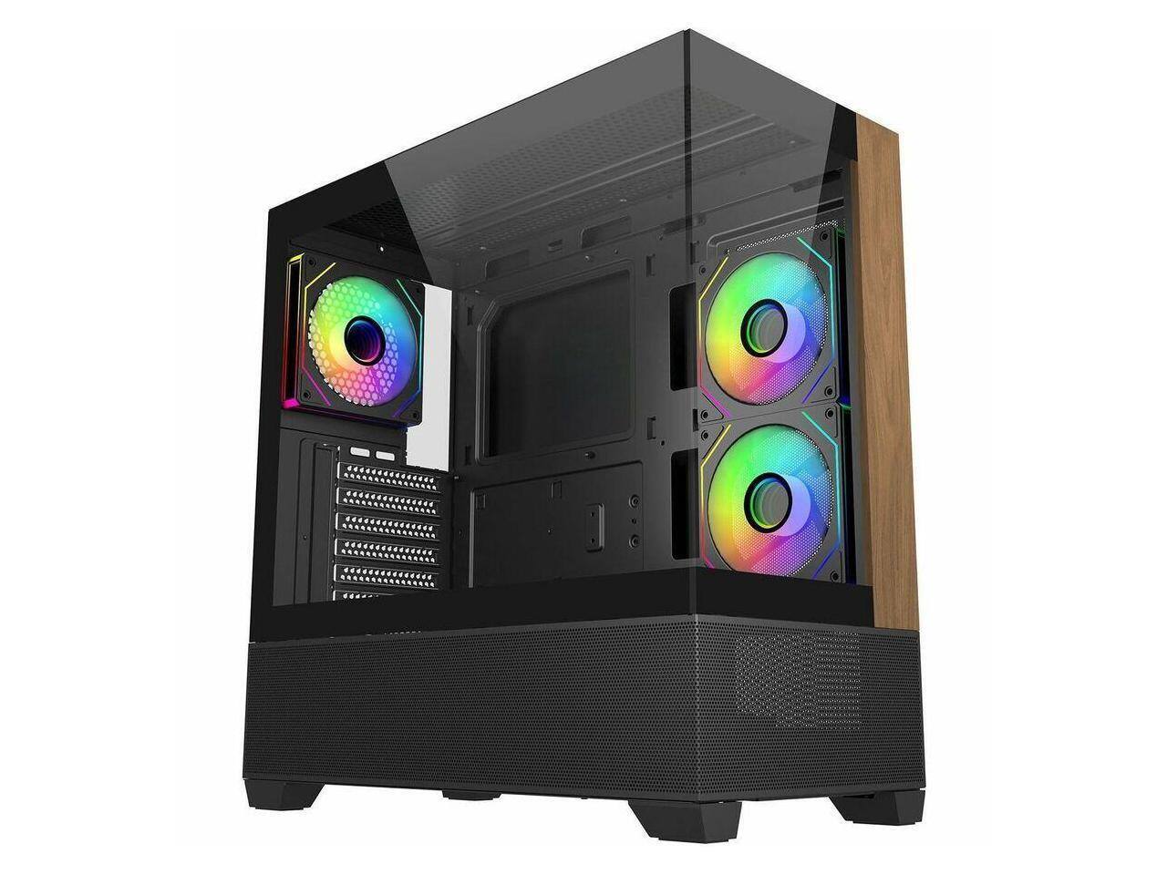 Alt View 2. Cooler Master - elite series e690-khnn-s00 computer case - mid-tower - black - woo - Black.