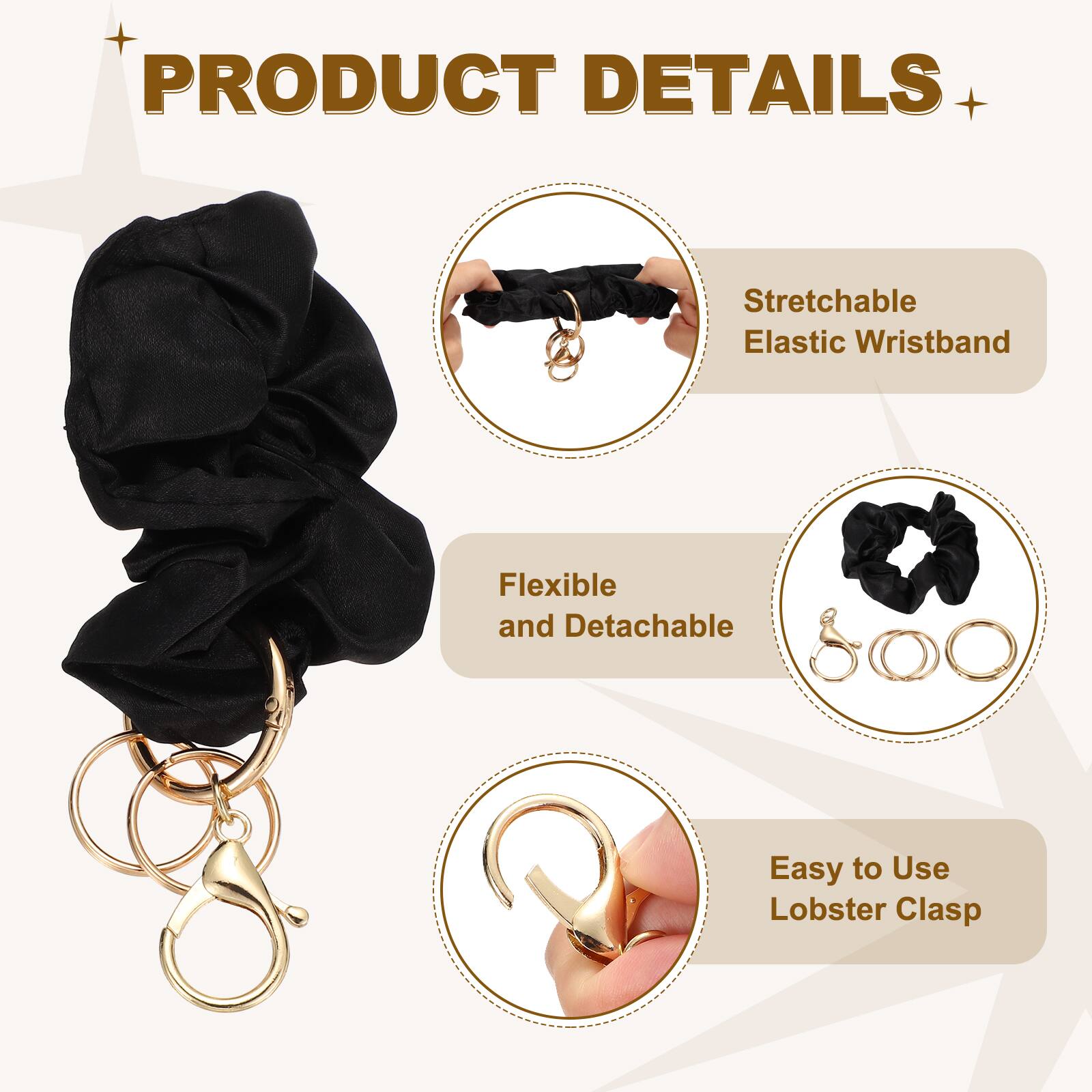 PRODUCT DETAILS
- Stretchable Elastic Wristband
- Flexible and Detachable
- Easy to Use Lobster Clasp