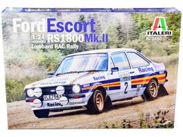 Skill 2 Model Kit Ford Escort RS 1800 Mk.II #2 Lombard RAC Rally (1981) 1/24 Scale Model by Italeri - Multicolor