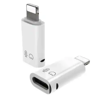 Front. Home Collection - 2-Pack USB Type-C Female to Lightning Male Adapter – USB-C to iPhone Converter for iPhone 14/13/12/11/XR/XS/SE (3rd Gen).