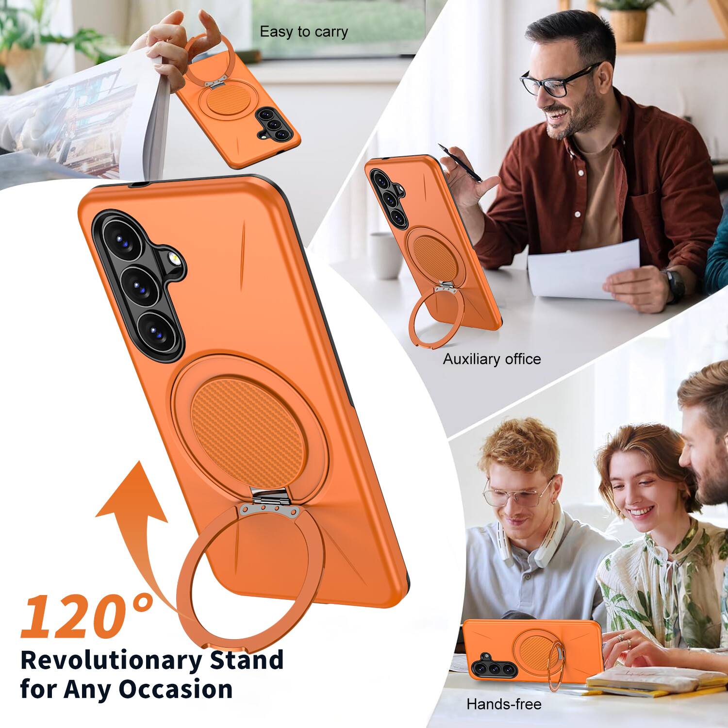Easy to carry  
Auxiliary office  
120° Revolutionary Stand for Any Occasion  
Hands-free