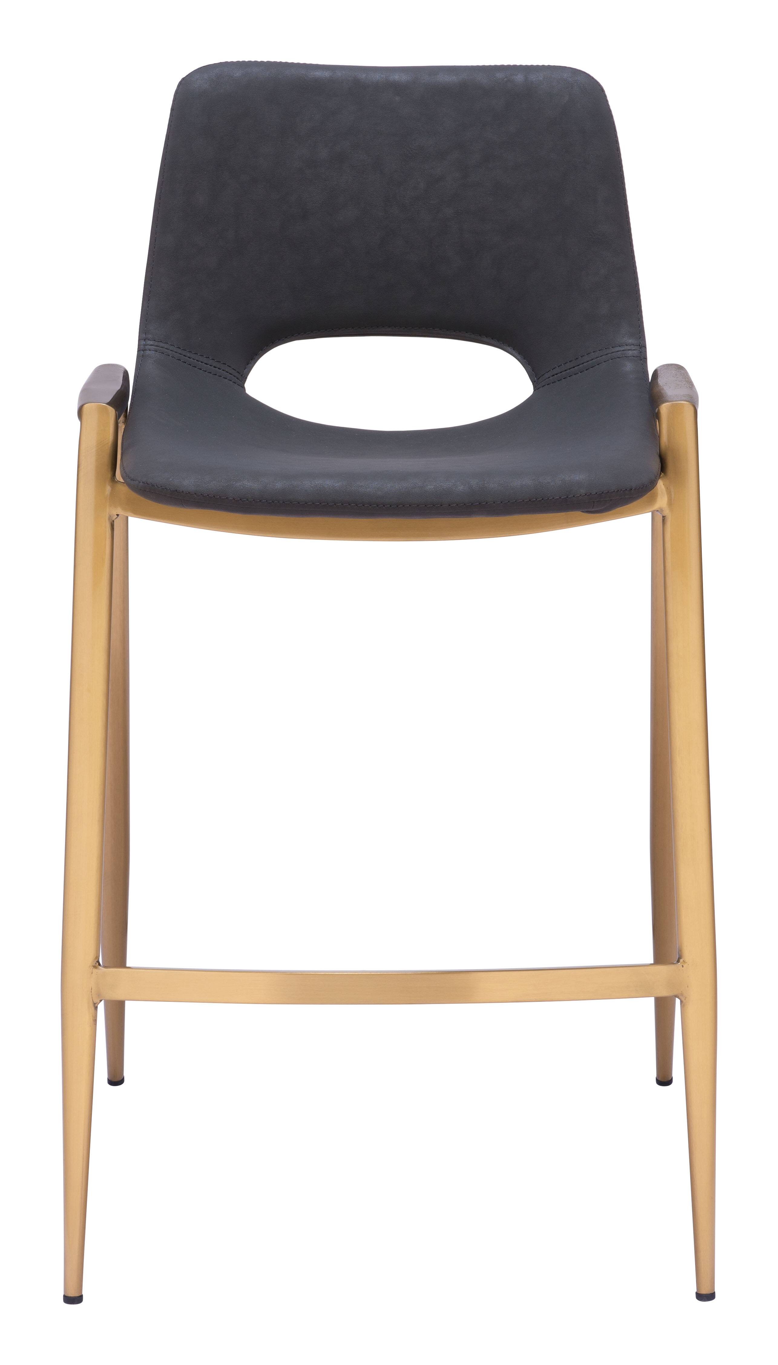 Alt View 1. Hivvago - Desi Counter Stool (Set of 2) Black & Gold - Black & Gold.