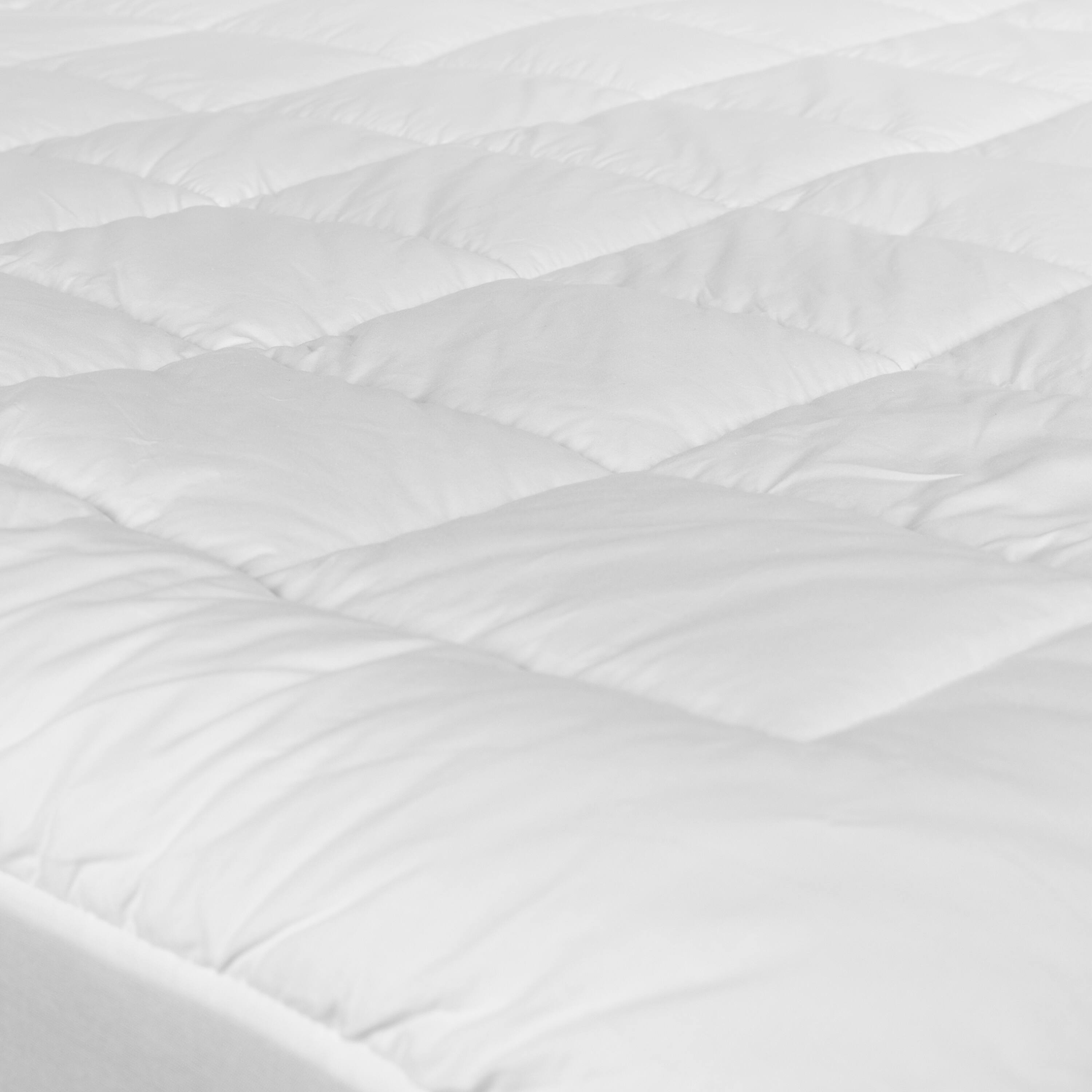 Alt View 8. Emma + Oliver - Hypoallergenic Mattress Pad with Deep Pockets and Quilted Cotton Top - White.