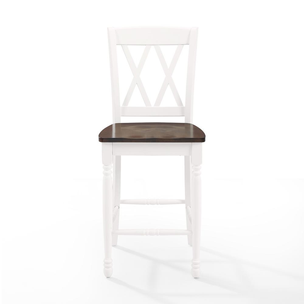 Angle. Crosley Furniture - Shelby 2-Piece Counter Height Bar Stool Set - 2 Stools - Distressed White.