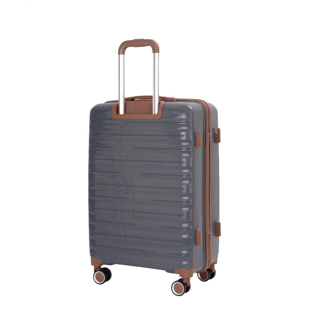 Alt View 2. Ropilly - Ropilly 5 Piece Luggage Set Polypropylene Hardshell Suitcase with TSA Lock and Spinner Wheels Dark Grey - Dark Grey.