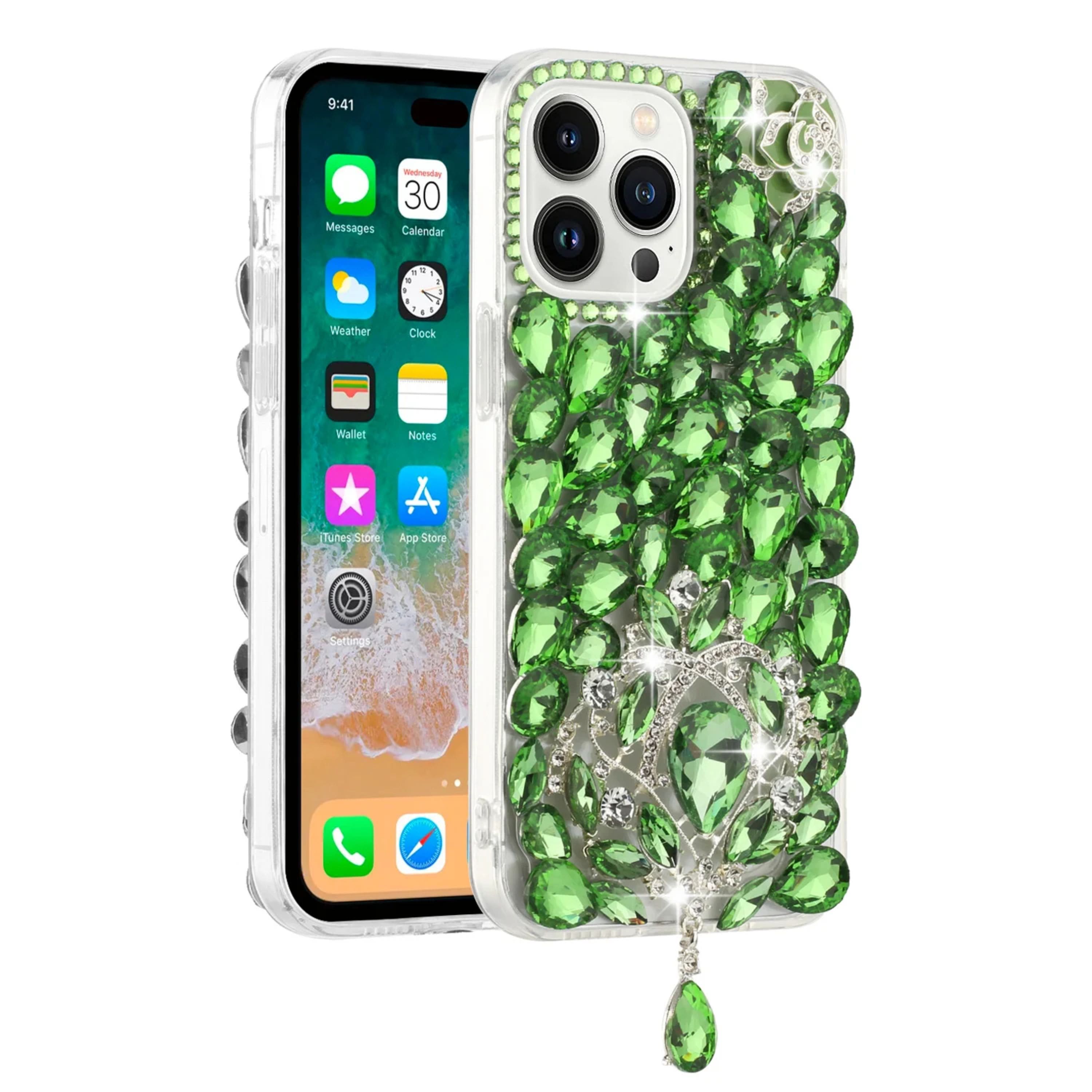 Kitcheniva - Full Bling 3D Jewel Design Phone Case For Samsung Galaxy S24+ Plus - Green