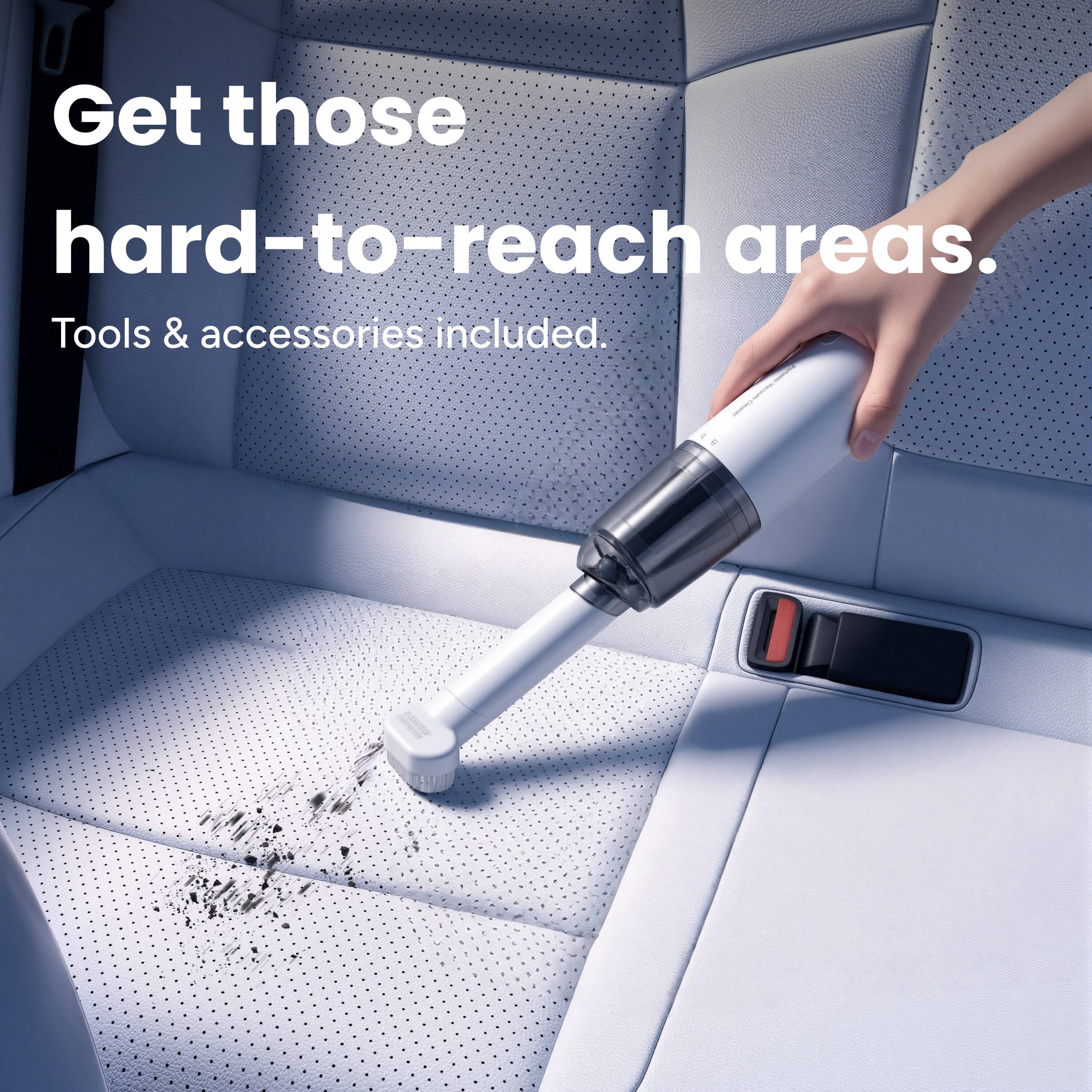 Get those hard-to-reach areas.  
Tools & accessories included.