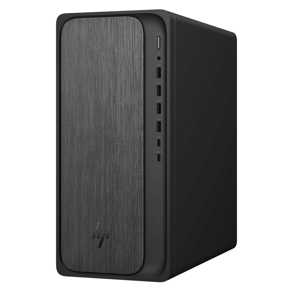 Back. HP - OmniDesk Desktop Computer PC, AMD Ryzen 7 8700G, 32GB DDR5, 1TB NVMe SSD, Radeon 780M, Wi-Fi 6 + Bluetooth 5.4 - Black.