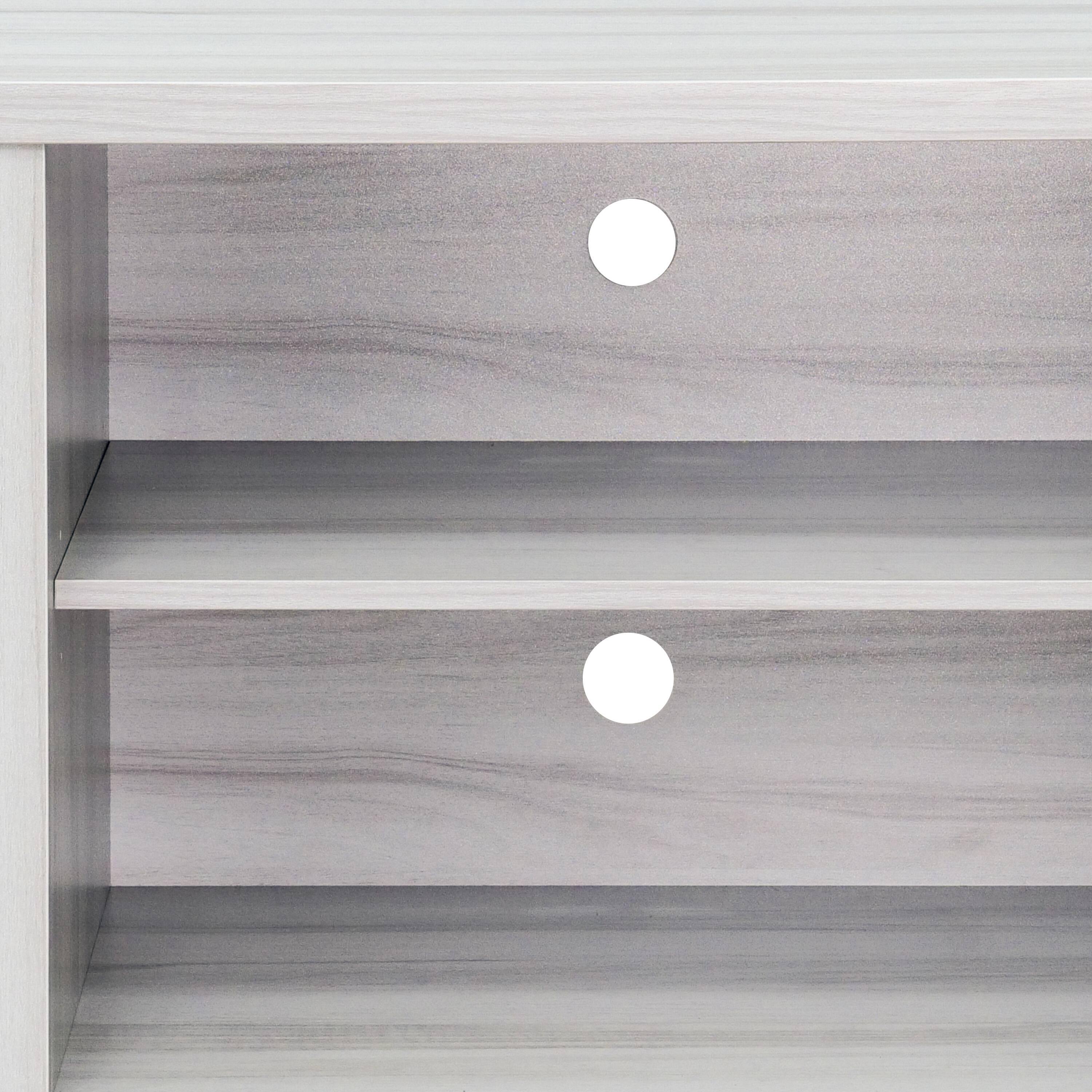 Alt View 10. Emma + Oliver - 59 Inch Barn Door TV Stand Fits up to 65" TV's with Adjustable Shelf - Light Gray.