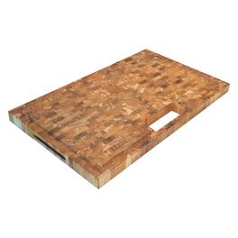 EcoDecors - EcoDecors, Teak End Grain Cutting Board 29"x18", Juice Groove, Handles & Waste Chute - End Grain Teak
