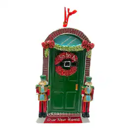 Kurt S Adler - Kurt Adler Our New Home Front Door Hanging Resin Christmas Tree Ornament 4.25 inch - Green